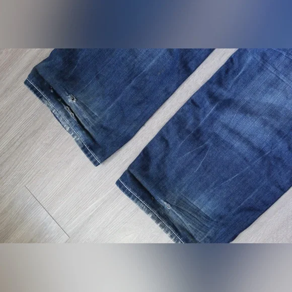 $220 Mens Rock Revival Jeans "Robert" Thick Leather Inserts Straight 38x32 - Picture 6 of 6